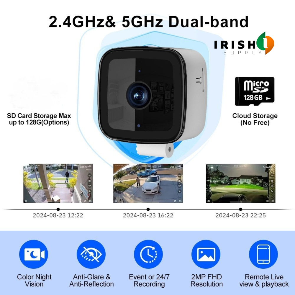 Smart AI Window Security Camera with Night Vision 2