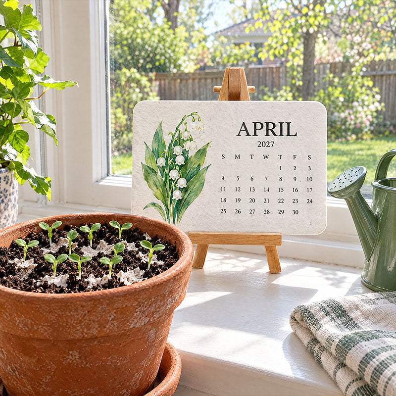 Plantable Seed Paper Calendar 2027 with 12 Months of Blooms 11