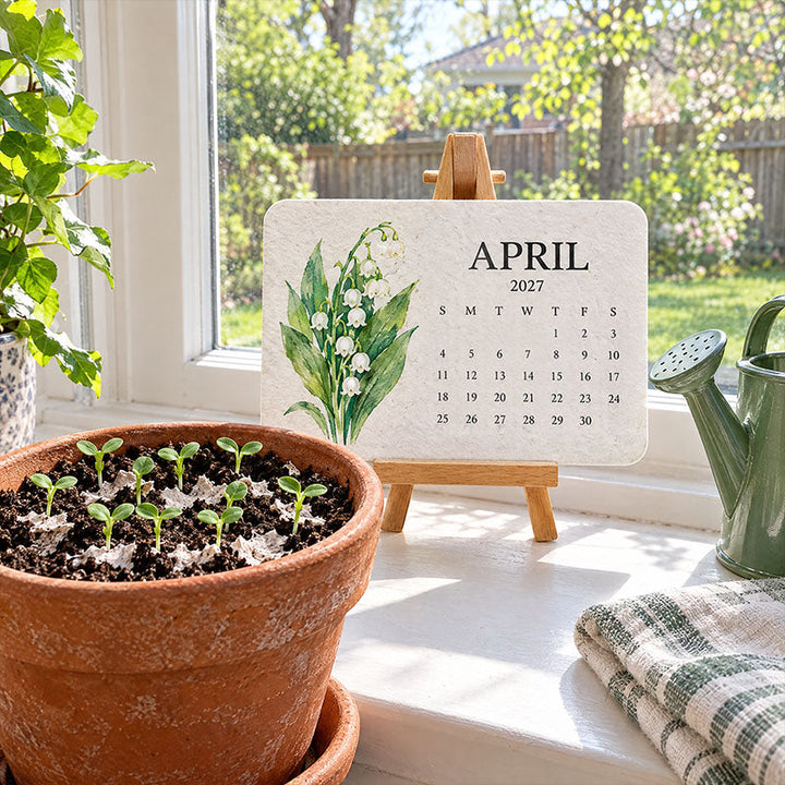 Plantable Seed Paper Calendar 2027 with 12 Months of Blooms 11