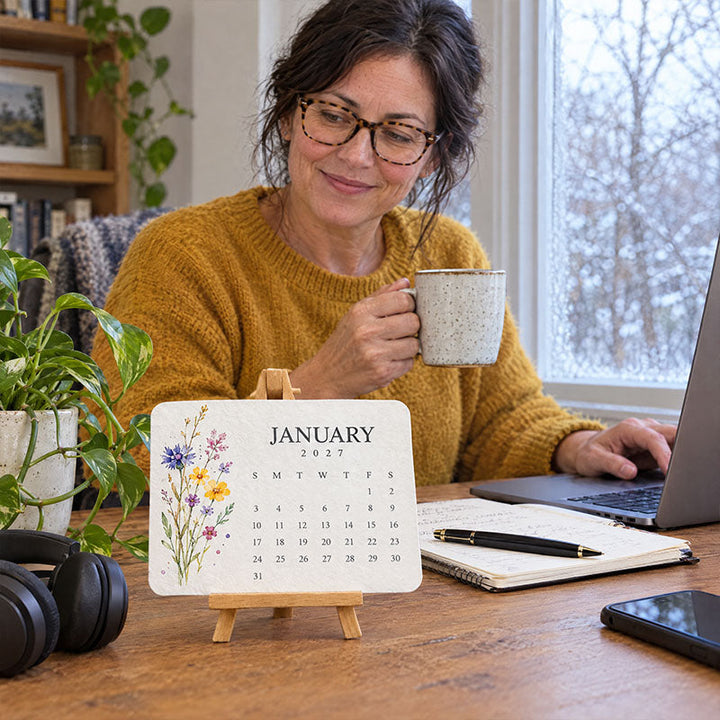 Plantable Seed Paper Calendar 2027 with 12 Months of Blooms 6