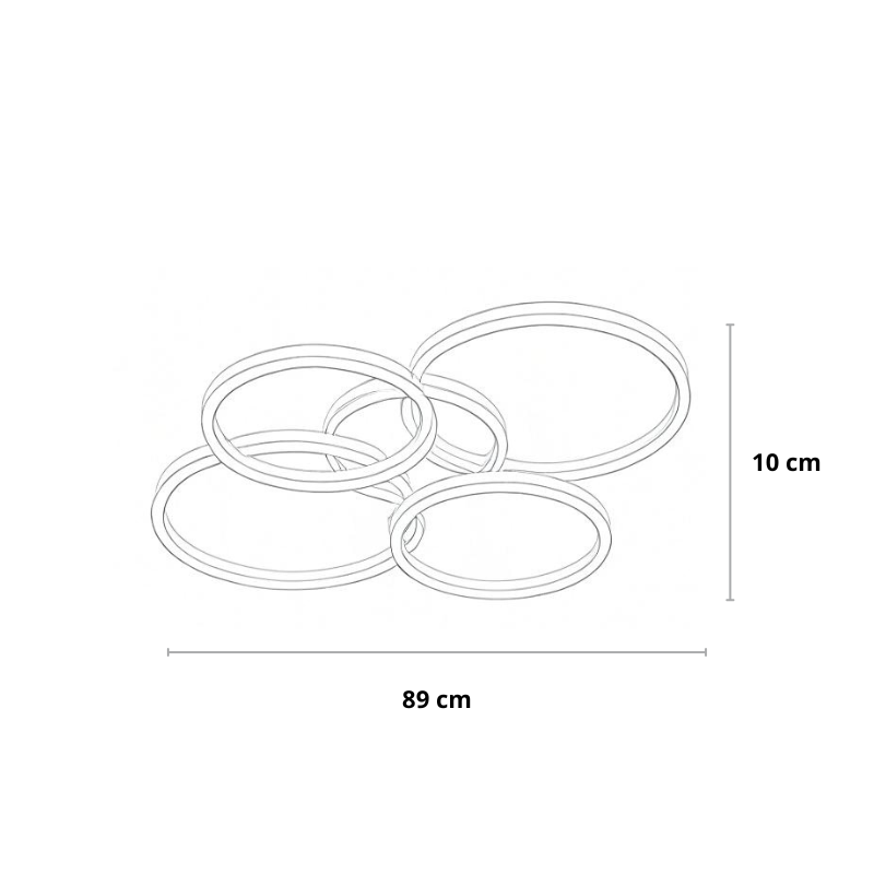 Modern Black LED Ceiling Light with 5 or 6 Dimmable Rings and Remote 11
