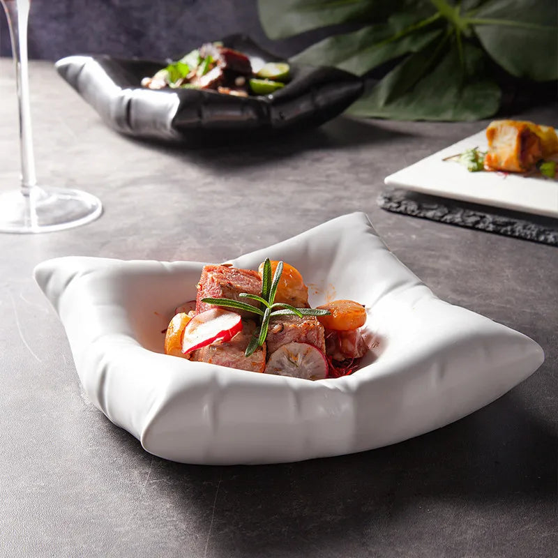 Cloud-Shaped Porcelain Serving Bowl - Translucent Ceramic Dinnerware 1