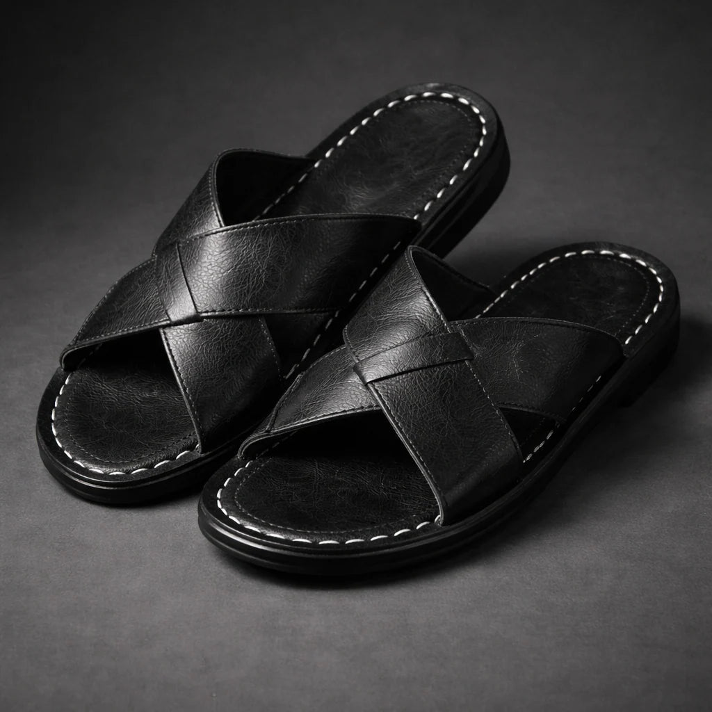 Men's Sandals | Crossed Strap Design & Slip-On Comfort 2