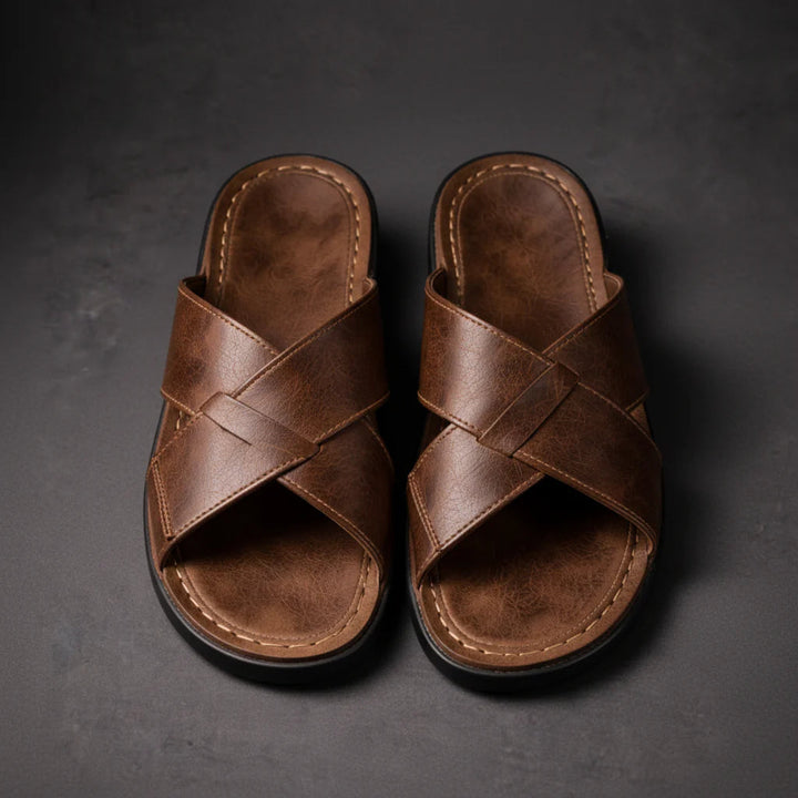 Men's Sandals | Crossed Strap Design & Slip-On Comfort 4
