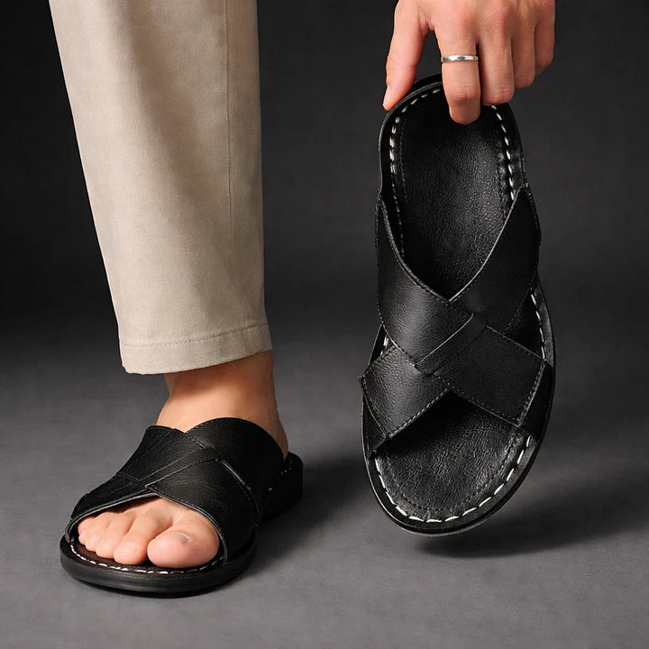 Men's Sandals | Crossed Strap Design & Slip-On Comfort 7