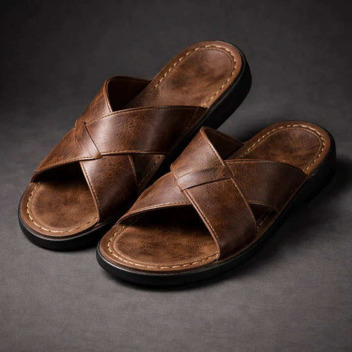 Men's Sandals | Crossed Strap Design & Slip-On Comfort 1