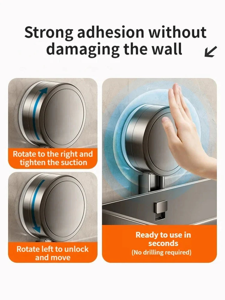 Suction Cup Bathroom Shelf | No-Drill | Drainage Rack Organizer 5