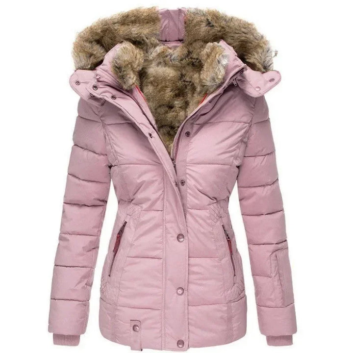 Women's Thick Winter Parka with Faux Fur-Lined Hood, Military Style 8