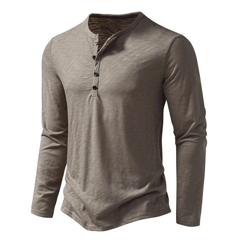 Classic Men's Henley Shirt, Soft 100% Cotton, Slim Fit 2