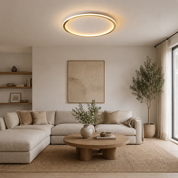 Gold Round LED Ceiling Light with Remote Dimmer 6