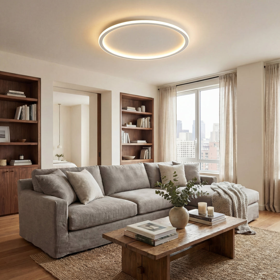 White Round LED Ceiling Light with Remote and Dimmable Brightness 5
