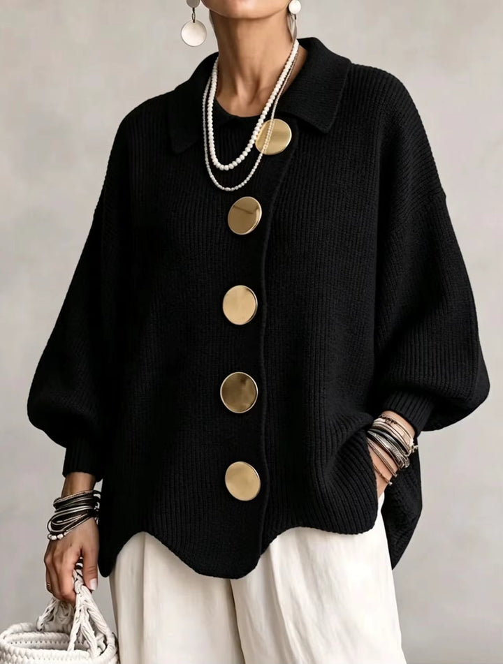 Elegant Oversized Cardigan with Statement Buttons 3