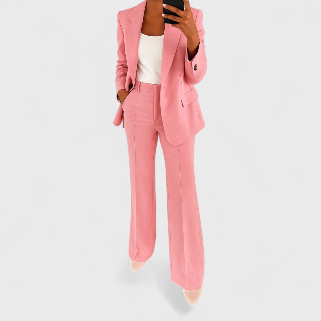Women's Matching Blazer and Pants Set, Stretch Fabric, Wrinkle-Resistant Two-Piece 5