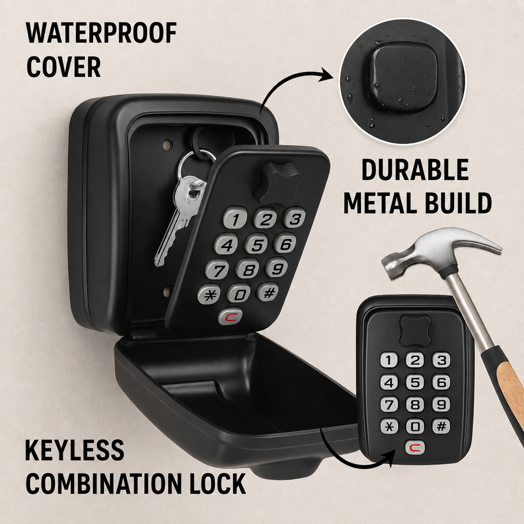 Key Safe with Code | Weatherproof Metal | Adjustable Combination Lock 5
