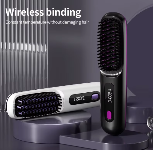 Cordless Heated Styling Brush for Short Hair, Bangs and Nape 2