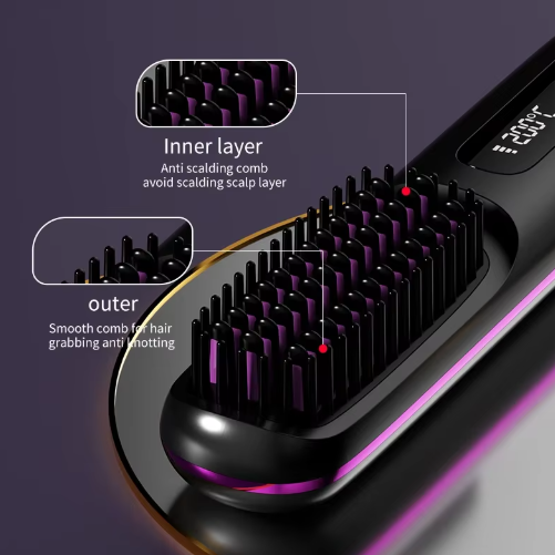 Cordless Heated Styling Brush for Short Hair, Bangs and Nape 4