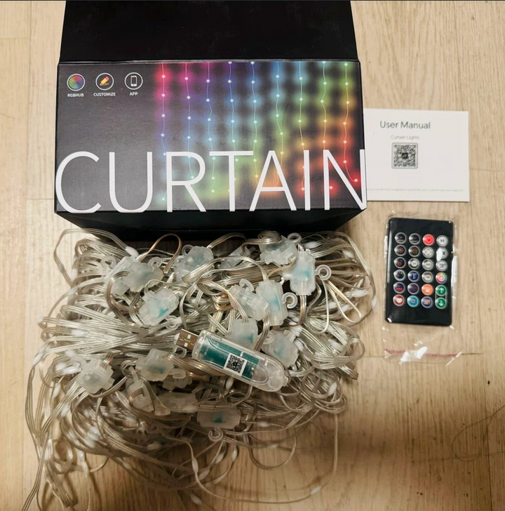 Pixel LED Curtain Lights for Windows and Walls, 400 LEDs, App Control, USB Powered 13