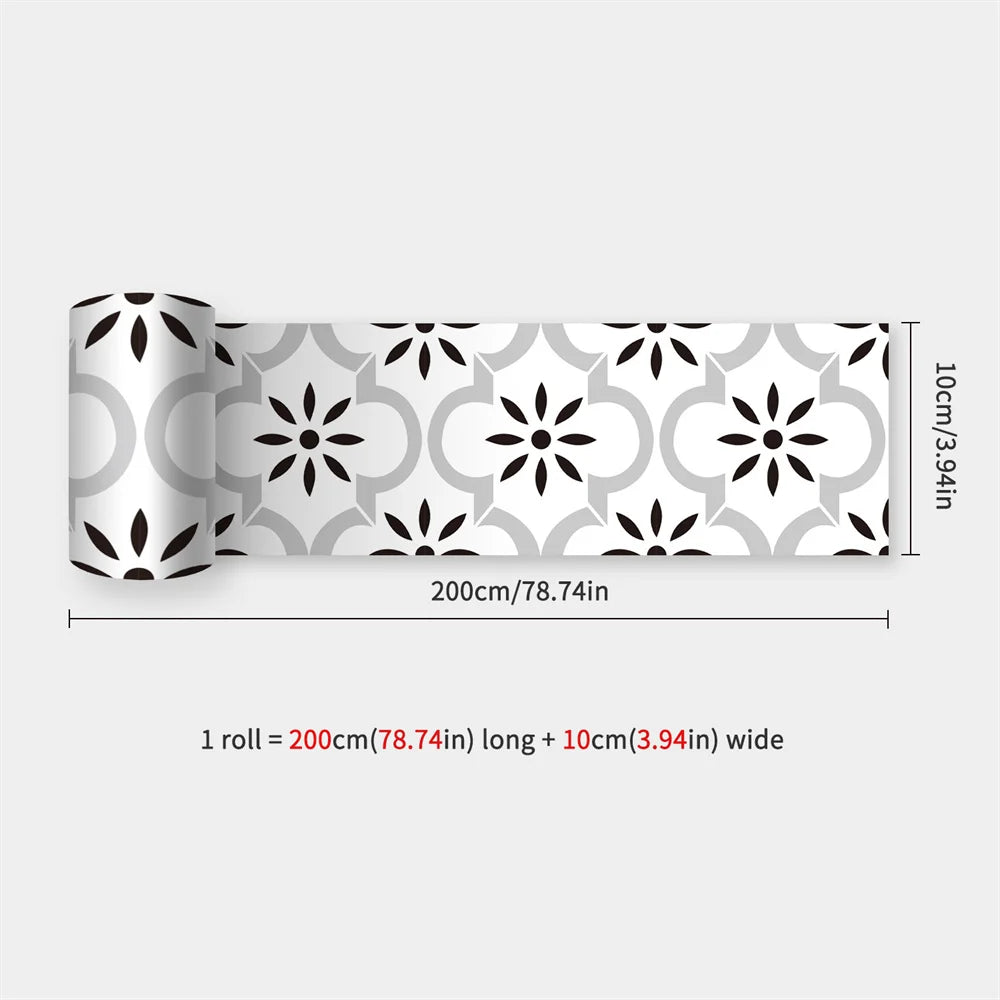 Waterproof Mosaic Peel and Stick Wall Stickers, 10 x 200 cm Strip 19