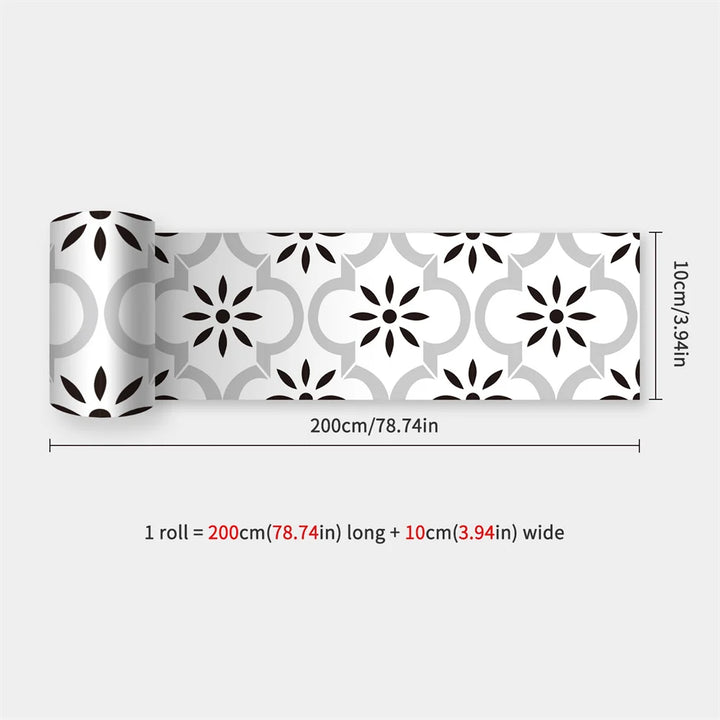 Waterproof Mosaic Peel and Stick Wall Stickers, 10 x 200 cm Strip 19