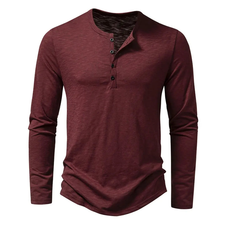 Classic Men's Henley Shirt, Soft 100% Cotton, Slim Fit 14