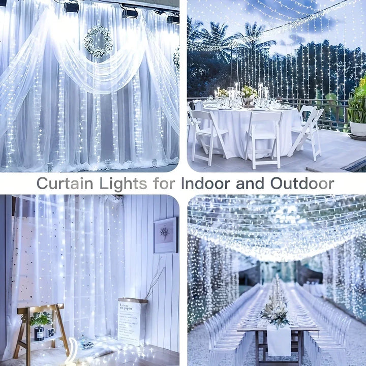 USB LED Curtain String Lights with Remote Control 6