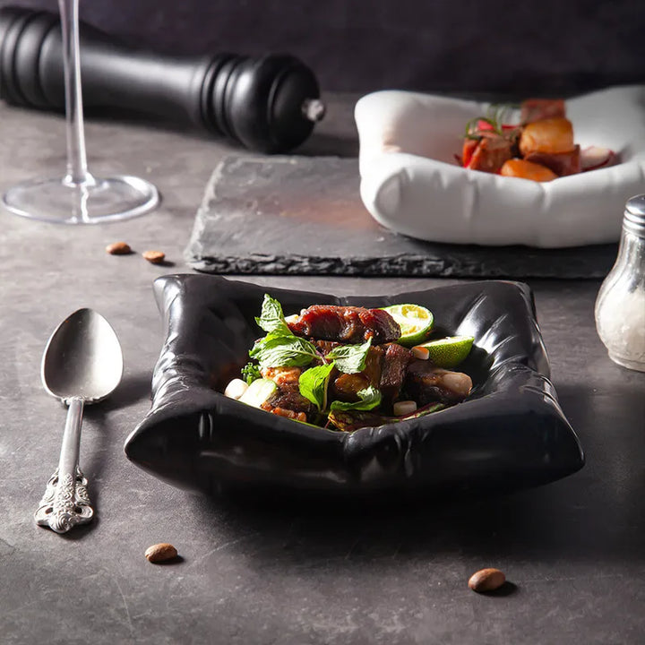 Cloud-Shaped Porcelain Serving Bowl - Translucent Ceramic Dinnerware 3