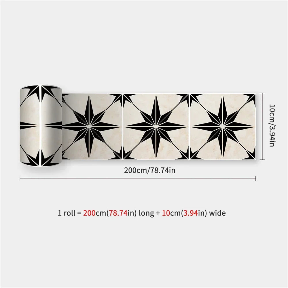 Waterproof Mosaic Peel and Stick Wall Stickers, 10 x 200 cm Strip 37