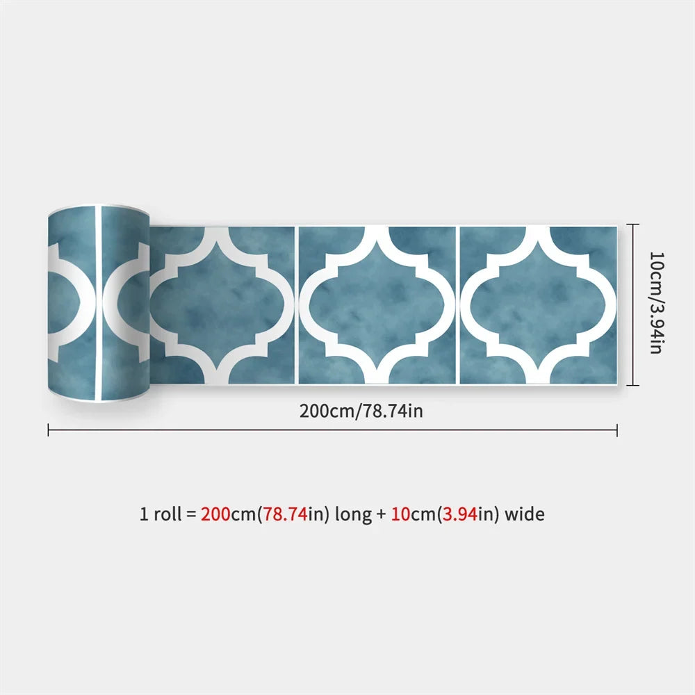 Waterproof Mosaic Peel and Stick Wall Stickers, 10 x 200 cm Strip 55