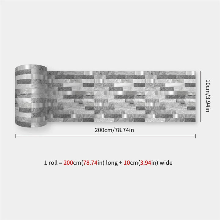 Waterproof Mosaic Peel and Stick Wall Stickers, 10 x 200 cm Strip 54