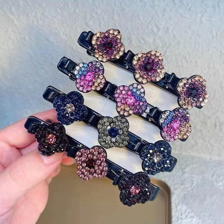 Braided Hair Clips with Sparkling Rhinestones, Set of 2 for All Hair Types 1