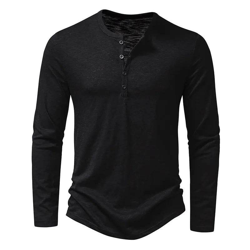 Classic Men's Henley Shirt, Soft 100% Cotton, Slim Fit 16