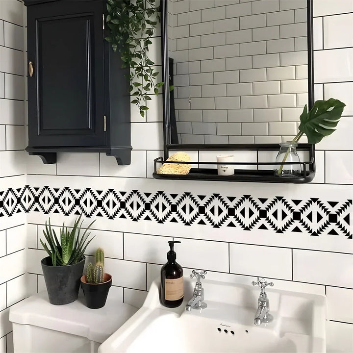 Waterproof Mosaic Peel and Stick Wall Stickers, 10 x 200 cm Strip 10