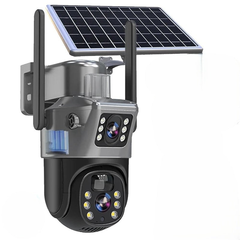 Solar Security Camera Dual Lens | 10x Zoom 360° PTZ | 12,000mAh IP66 1