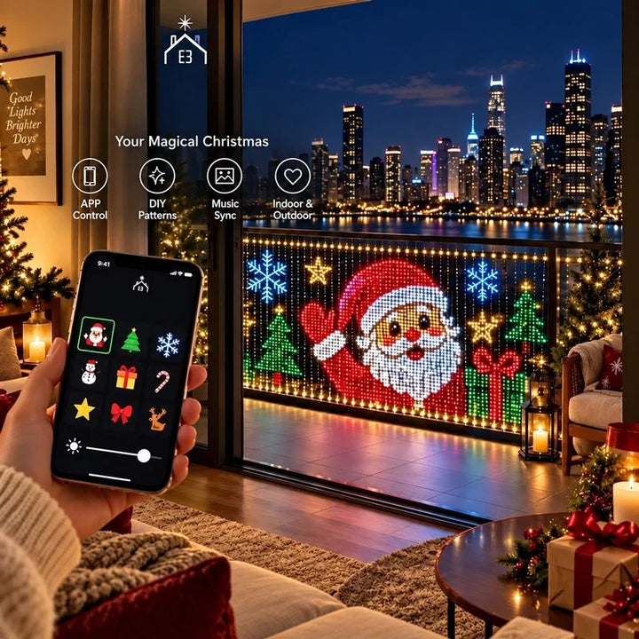 Pixel LED Curtain Lights for Windows and Walls, 400 LEDs, App Control, USB Powered 2
