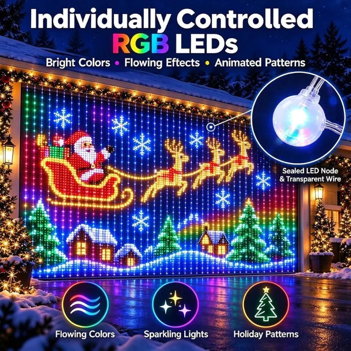 Pixel LED Curtain Lights for Windows and Walls, 400 LEDs, App Control, USB Powered 4