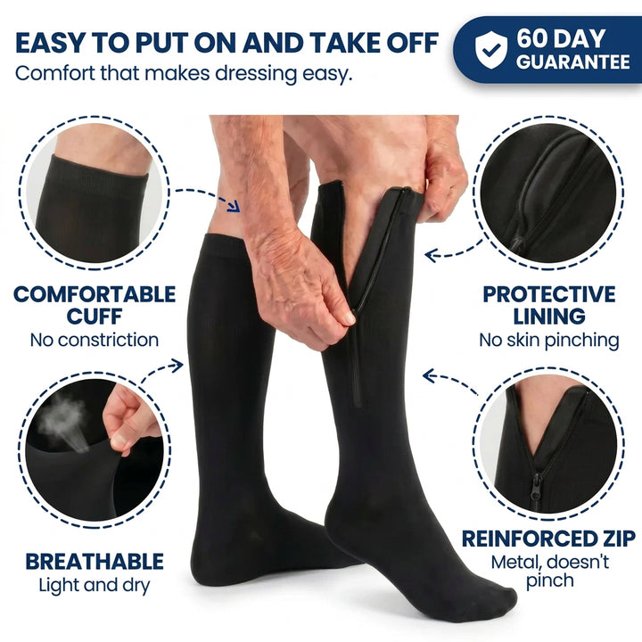 Compression Stockings with Zipper, Graduated 15-20 mmHg Support 7