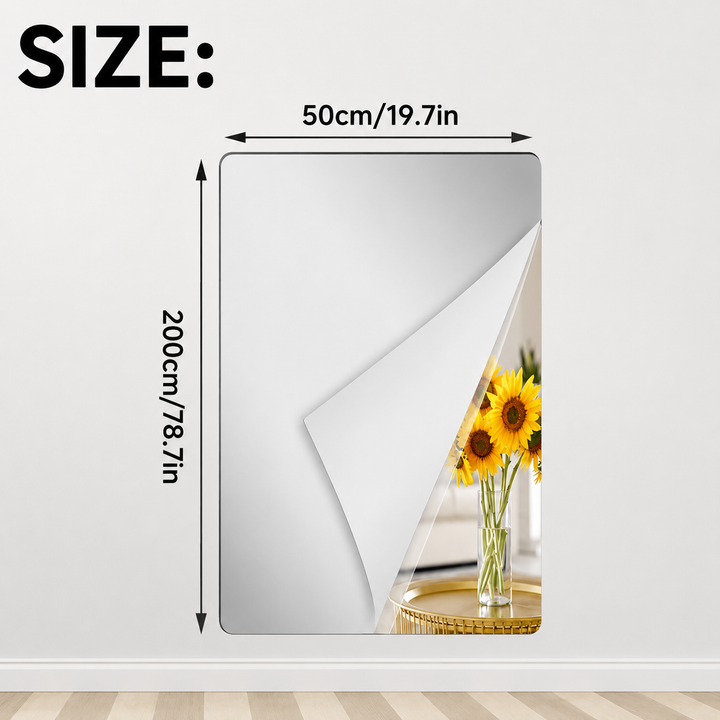 Self-Adhesive Mirror Film | Shatterproof & Trimmable | Crystal Clear 12