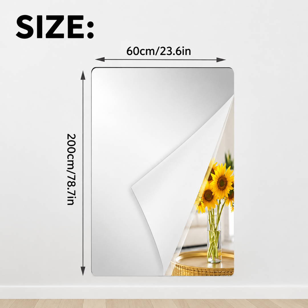 Self-Adhesive Mirror Film | Shatterproof & Trimmable | Crystal Clear 14