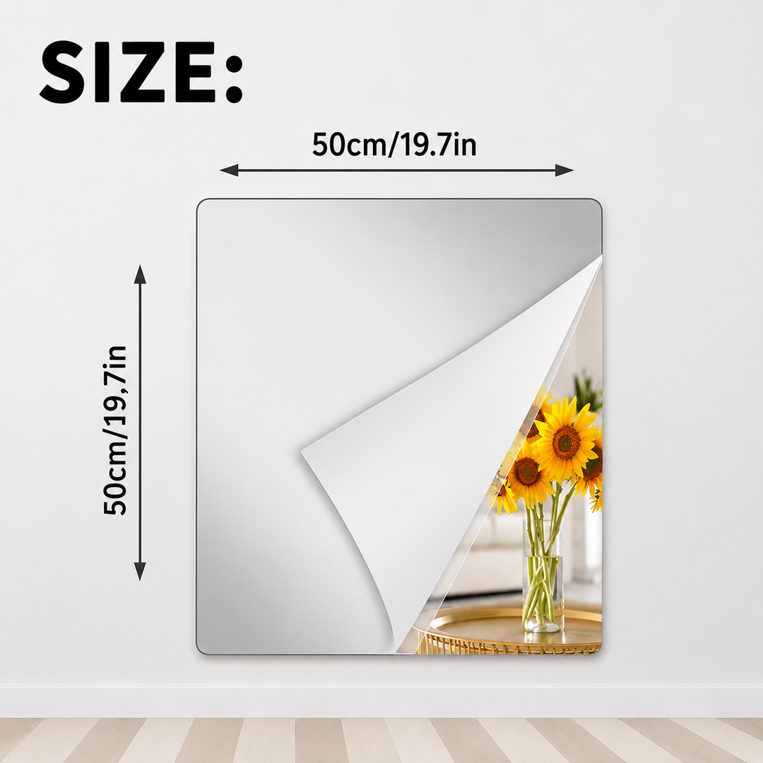Self-Adhesive Mirror Film | Shatterproof & Trimmable | Crystal Clear 15