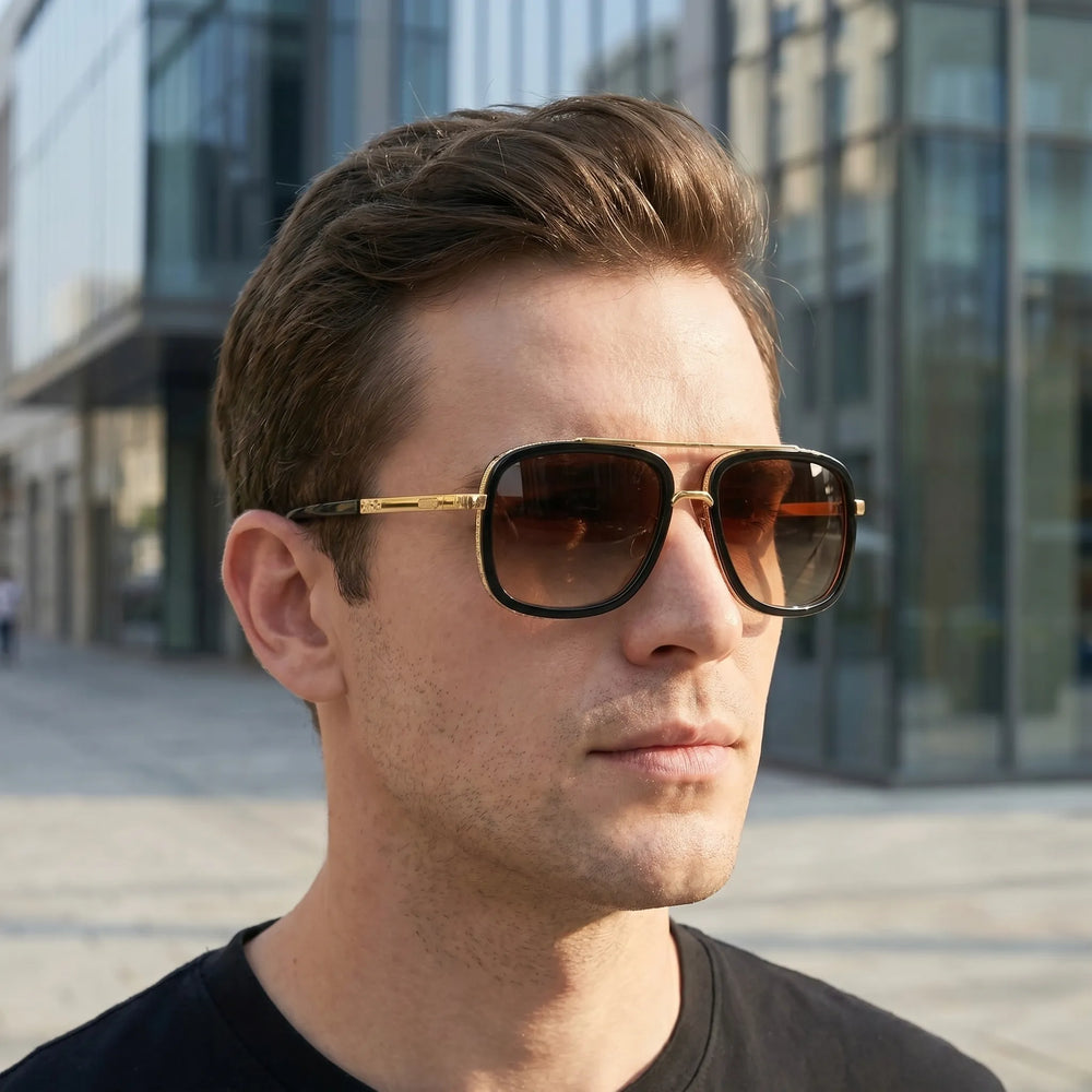 Square Frame Double Bridge Sunglasses - Lumina