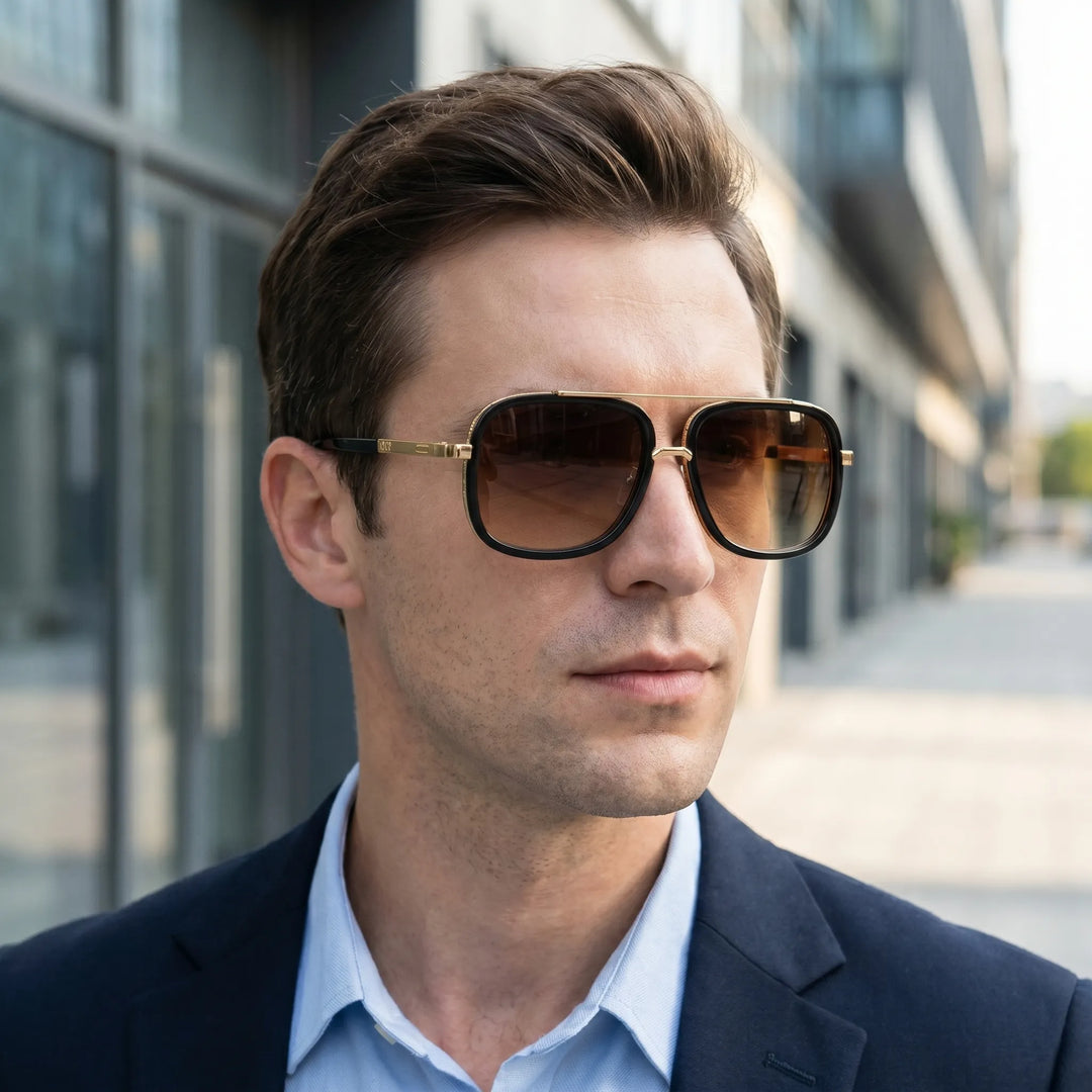 Square Frame Double Bridge Sunglasses - Lumina
