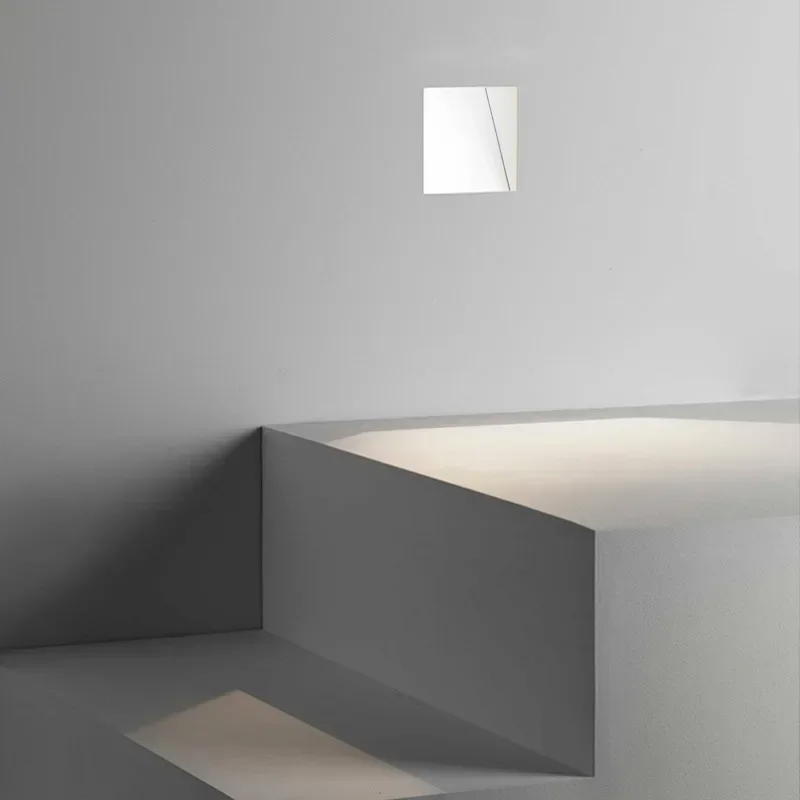 Recessed LED Stair Light, Frameless Stainless Steel Wall Fixture, White 10