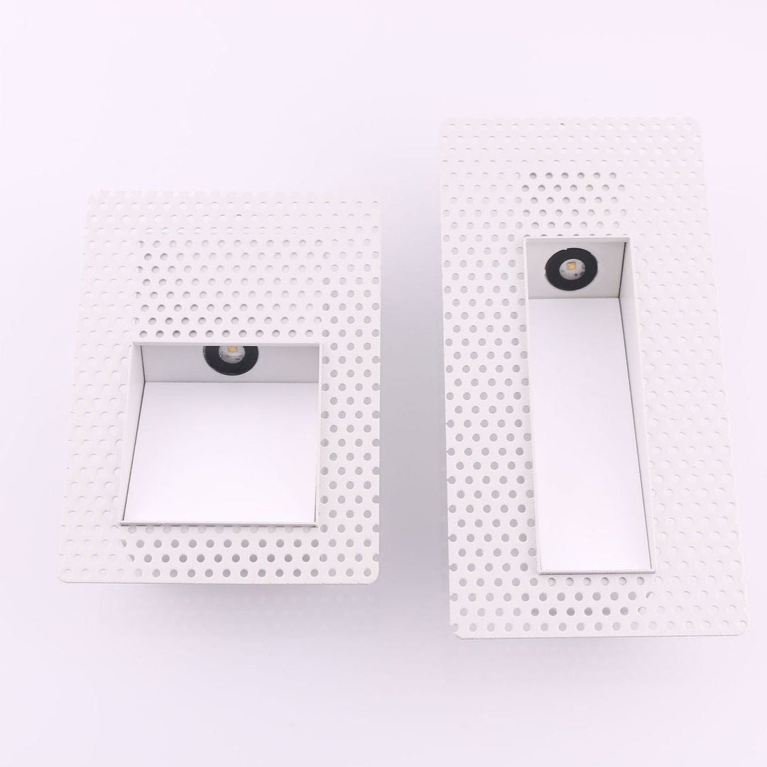 Recessed LED Stair Light, Frameless Stainless Steel Wall Fixture, White 16