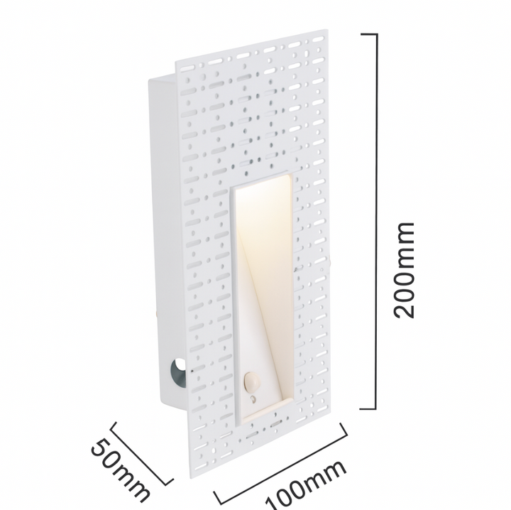 Recessed LED Stair Light, Frameless Stainless Steel Wall Fixture, White 18