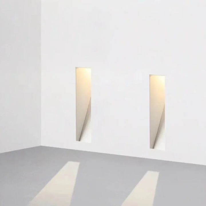 Recessed LED Stair Light, Frameless Stainless Steel Wall Fixture, White 5