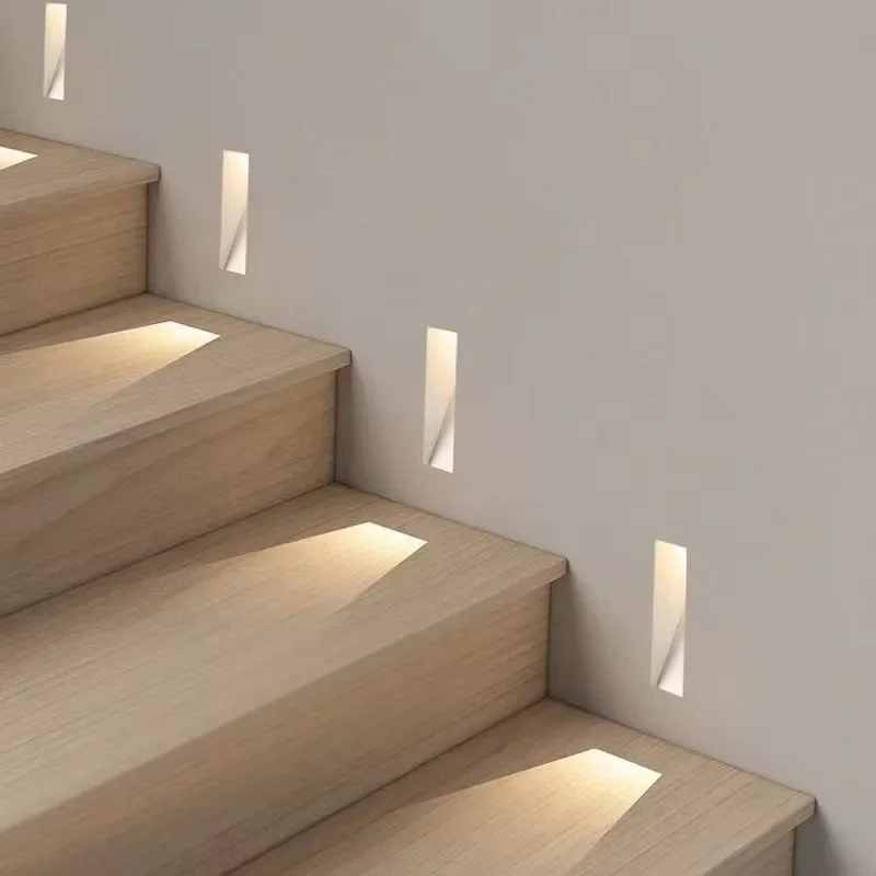 Recessed LED Stair Light, Frameless Stainless Steel Wall Fixture, White 6