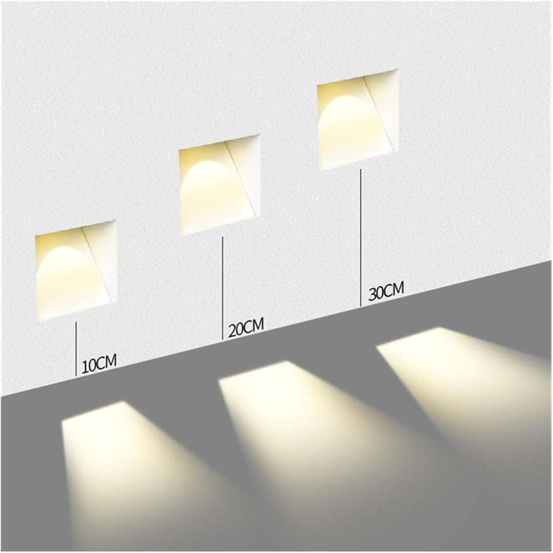 Recessed LED Stair Light, Frameless Stainless Steel Wall Fixture, White 7