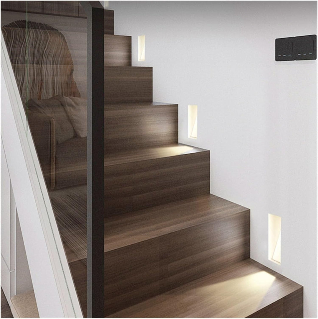 Recessed LED Stair Light, Frameless Stainless Steel Wall Fixture, White 9