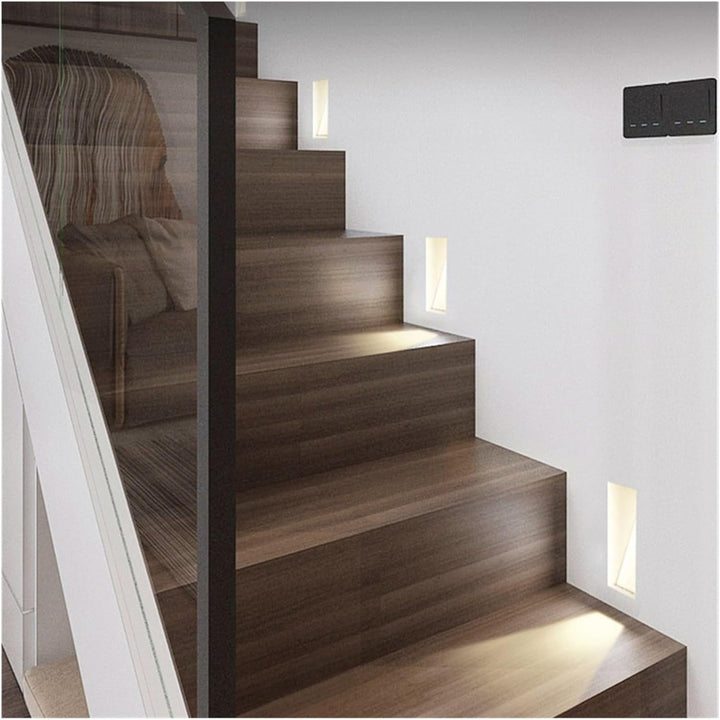 Recessed LED Stair Light, Frameless Stainless Steel Wall Fixture, White 9