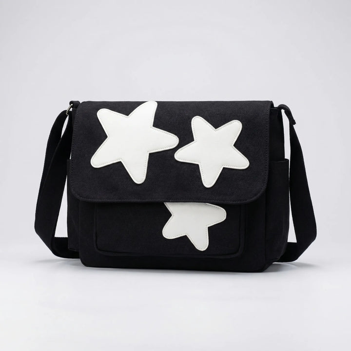 Star Appliqué Messenger Bag - Stellora